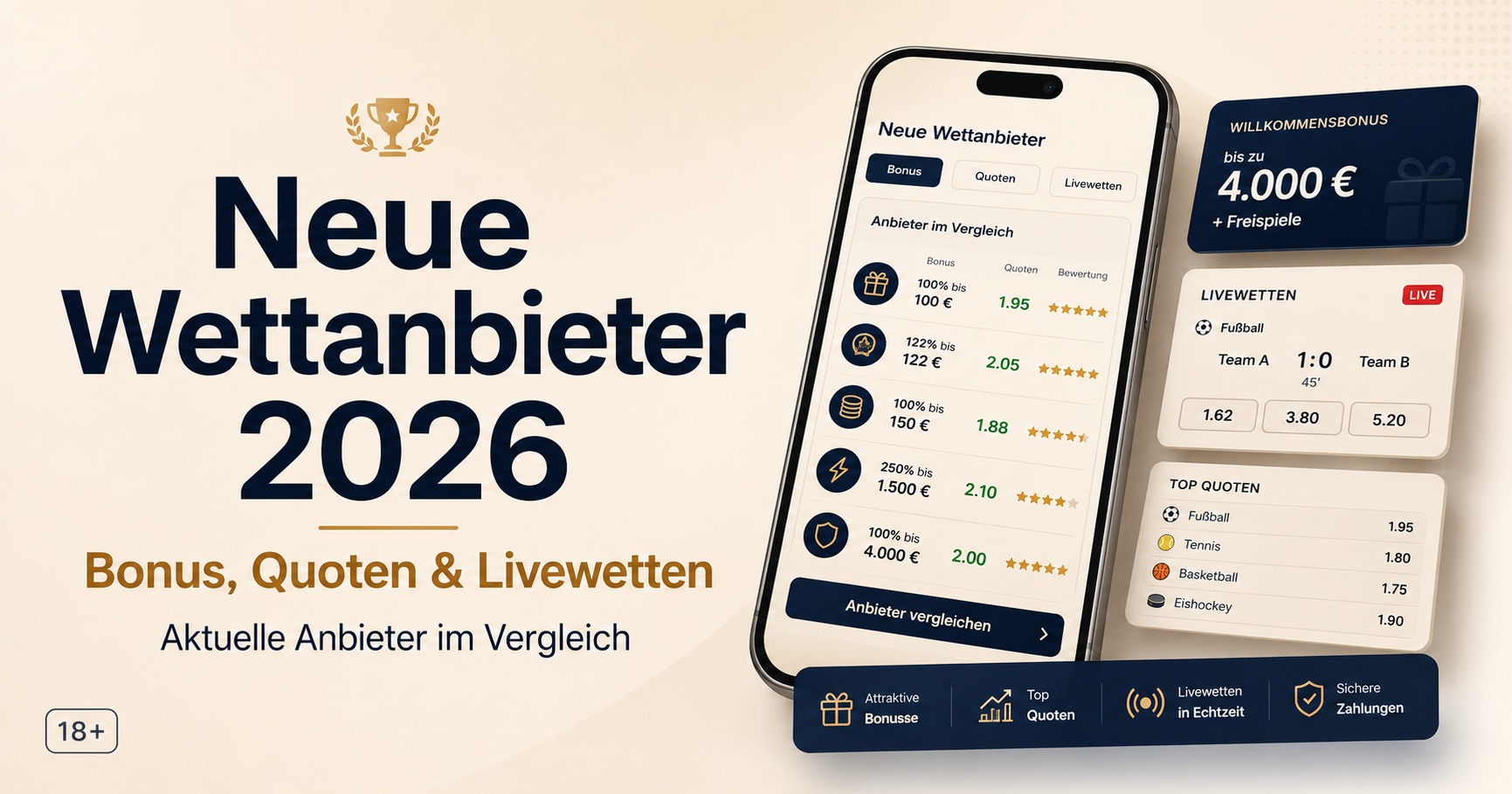 Neue Wettanbieter 2026 Vergleich
